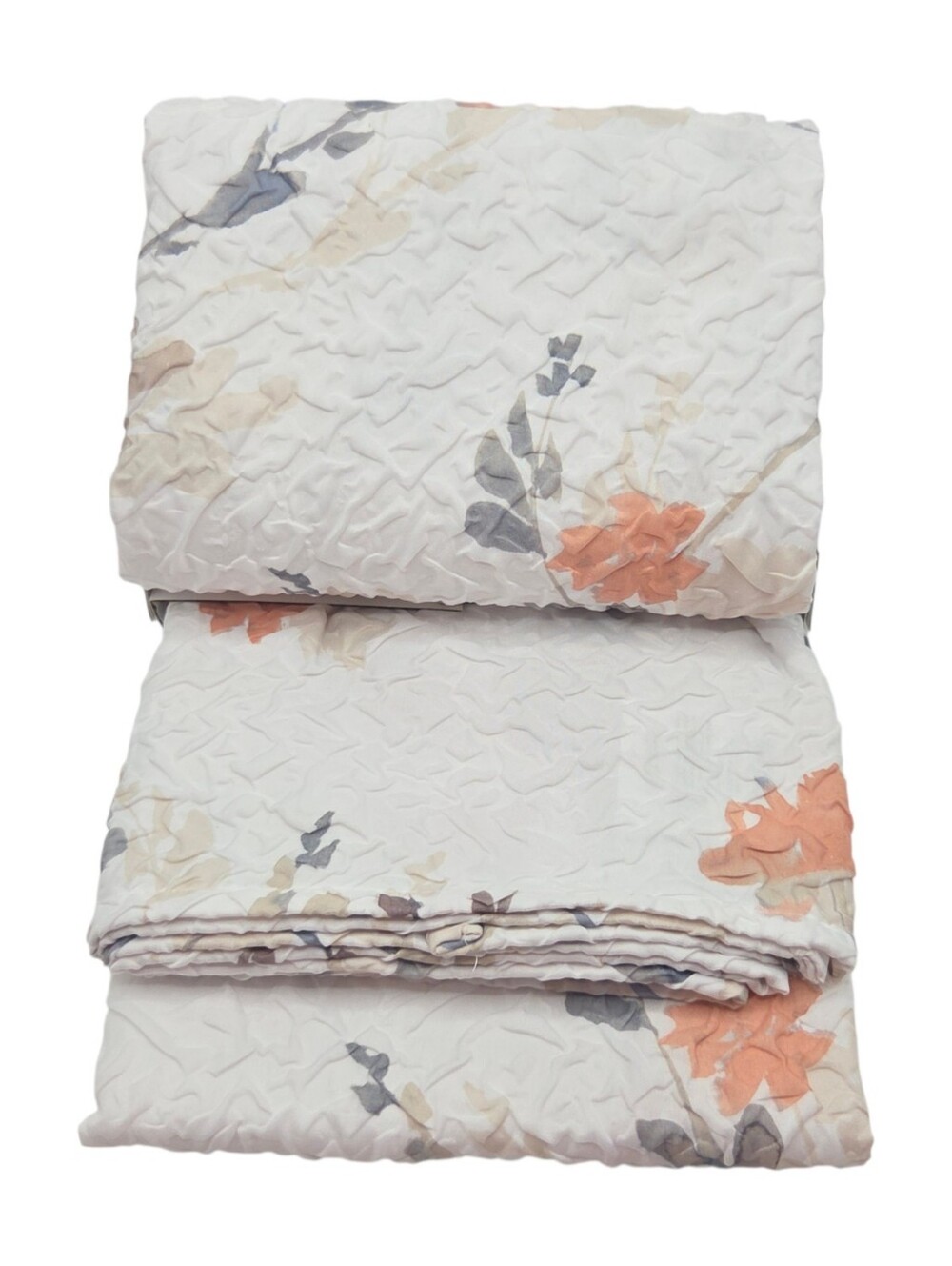 DKNY Sundew Floral‎ Microsculpt  Fabric Shower Curtain White Peach 72x72inch - Picture 2 of 8